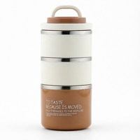 Boîte à lunch empilable en acier inoxydable à 3 étages, 1460 ml, récipient alimentaire étanche pour l'école, le travail, les voyages