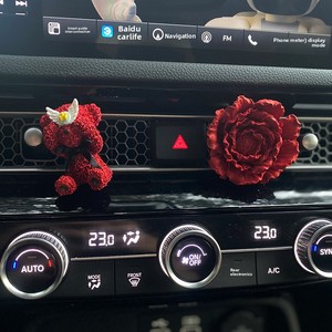 Diffuseur d'arômes pour voiture en forme d'ours rouge et de fleur de pivoine, pour grille d'aération de climatisation, avec fonction d'agrandissement de l'arôme, accessoires automobiles - Product Image 3