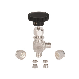 Hands Stainless Steel <b>Needle</b> <b>Valve</b> 2-7.5mm Right Angle Metric Tube Double Ferrule High Pressure - Product Image 5