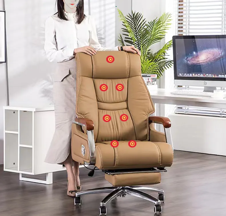 Neues Design Luxus hochwertige 7 Punkte Vibrations massage mit Fuß stütze Executive Boss Stühle