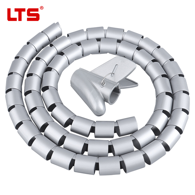 Wholesale LTS PE Spiral Wrapping Band Protector 36mm Black Flexible Cable Management Hose Customizable Size ROHS CE Certified