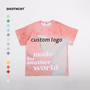 Diseño personalizado ropa de alta calidad Hip Hop marca Essentials Unisex 250 Gsm camiseta de gran tamaño para hombres - Product Image 2