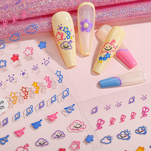 Simpatici fiori tropicali adesivi per diario di bellezza per Nail Art adesivi impermeabili per animali domestici in stile natalizio - Product Image 2