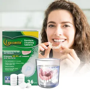 Oral Care Denture Cleansing Effervescent Tablet Remove Stain Plaque Bad Odor Teeth Guards Retainer Denture Cleaning Tablets