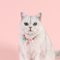 Collier arc-en-ciel de créateur coréen pour chat, collier en cristal coloré pour chien et chat, accessoires de bijouterie, vente en gros