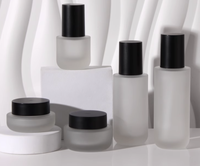 Flacon Pompe à Lotion en Verre de Luxe Givré pour Cosmétiques, Contenants en Verre pour Soins de la Peau, Bouteilles de 30ml, 50ml, 100ml, 120ml, Pots de 30g, 50g