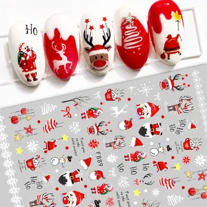 2023 Winter nail art Merry Christmas Stickers Snowflake Elk Christmas tree Xmas Designs Beauty ornament decals nail stickers