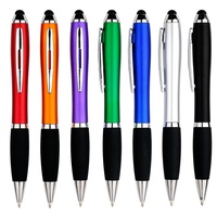 Stylos publicitaires populaires en plastique en forme de gourde avec grip en caoutchouc, stylo publicitaire rotatif avec logo personnalisé