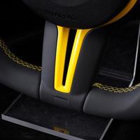 Volant de direction jaune avec marqueur central, noir, à fond plat, pour une meilleure adhérence, remplacement amélioré pour la plupart des modèles