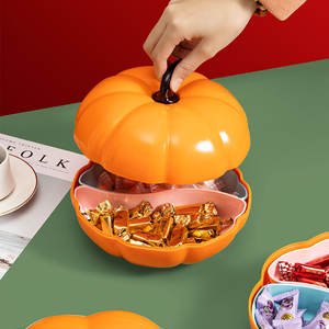 Plato para dulces con forma de calabaza con compartimentos para fiestas de Halloween, cuenco de plástico para servir, para uso doméstico, 200x140mm - Product Image 3