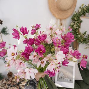 Fleur artificielle CallaFloral Cosmos à tige unique, blanc laiteux, rose clair, rose rouge, polyester, décoration intérieure pour mariage - Product Image 1
