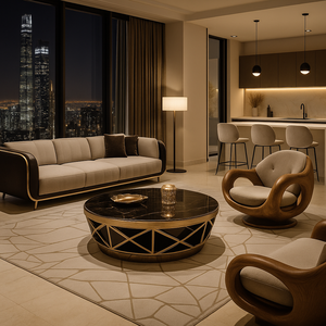 Solution d'intérieur de maison à guichet unique Rendu 3D professionnel Personnalisation personnalisée de toute la maison pour un salon solide de luxe moderne - Product Image 1