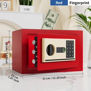 Coffre-fort électronique numérique à empreintes digitales, petit coffre-fort en métal, sécurité par mot de passe et empreinte digitale, pour bureau, maison, banque - Product Image 2