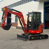 Mini-excavatrice sur chenilles diesel à pneus en caoutchouc pour travaux de terrassement, petite pelle, prix d'usine pour l'exportation