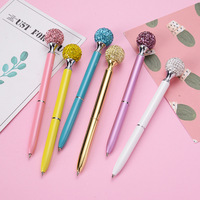 Sang Trọng Bling Rose Vàng Cô Gái Giáng Sinh Đầy Màu Sắc Đẹp Lưu Niệm Đám Cưới Quà Tặng Quả Cầu Pha Lê Lớn Kim Cương Hàng Đầu Kim Loại Bút Bi