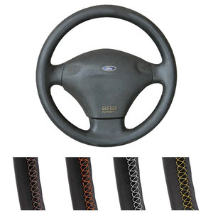 Cubierta de <span class=keywords><strong>volante</strong></span> de coche de cuero de fibra de carbono para <span class=keywords><strong>Ford</strong></span> <span class=keywords><strong>Fiesta</strong></span> 4 1996-2006 Mk4 1996-2006 - Product Image 2