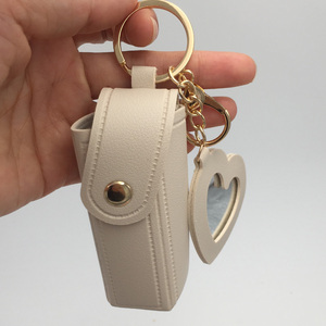 PU Leather Keychain Shape Lipstick Keychain for Bag Decoration Wholesale Gift Keychain