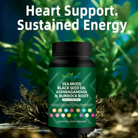 Capsules végétaliennes 10-en-1 OEM sous marque privée pour adultes : Huile de graines noires, Ashwagandha, Racine de bardane, et Algues Marines – Soutien immunitaire et énergétique