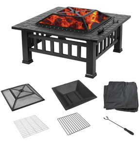 Brasero de jardin carré pour fêtes, barbecues, chauffage de thé et camping, modèle 8866 - Product Image 2