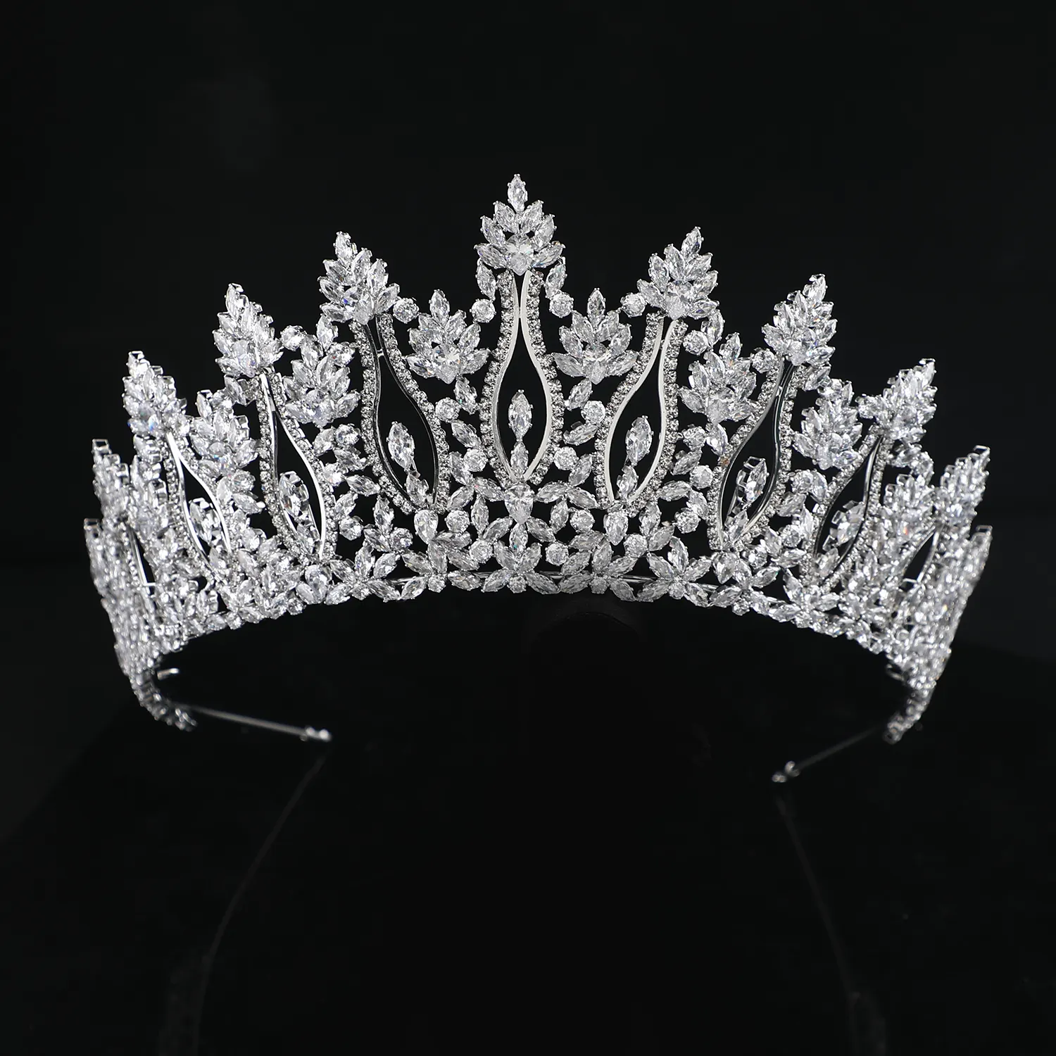 Handgemaakte Luxe Zirkoon Tiara 'S En Kronen Bruiloft Kroon Voor Bruid Goede Kwaliteit Bruids Haaraccessoires