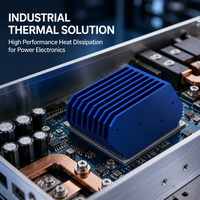 Heatsink Aluminium Biru Kustom, Sirip Pendingin Ekstrusi, Radiator untuk Inverter Elektronik, Amplifier LED, Modul Daya