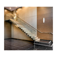 Nouveau design Escalier en métal enduit de poudre blanche Système d'éclairage LED Mono Stringer Escaliers pour l'intérieur