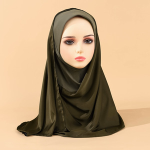 Hiyab Instantáneo de Satén al por Mayor, Hiyab Sedoso de Color Sólido de Alta Calidad y Cómodo para Mujeres Musulmanas, Ropa Musulmana, Chal - Product Image 6