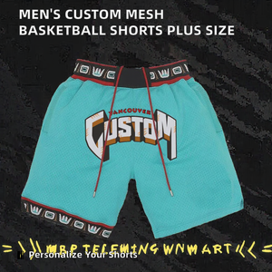 Personalisierte Basketballshorts mit Teamnamen-Aufdruck aus Polyester/Baumwoll-Mesh, Übergrößen-Sets, Herren Mehrfarbige Bequeme Sportshorts - Product Image 2