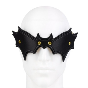 Masque d'œil demi-visage en cuir réglable pour adulte, style ailes de démon, sexy, pour cosplay Sissy Gay, Halloween, SM, bondage, bandeau pour homme et femme - Product Image 2