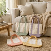 Sac fourre-tout en toile de coton épais surdimensionné réutilisable avec poche avant pour les courses, la plage, les voyages, le travail quotidien