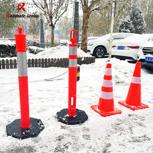 Trafik plastik yansıtıcı t-top PVC Delineator sonrası turuncu trafik uyarı baba - Product Image 3