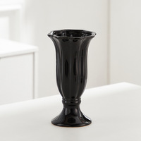 Vase en céramique chinoise de style crème de l'Est, motif pétale de lys français, pour fleurs hydroponiques, design moderne et simple, émail coloré, pour table et maison