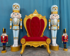 户外玻璃纤维胡桃夹子国王雕塑，用于圣诞节活动装饰，防水防腐，大尺寸，室内/室外皆可使用 - Product Image 5