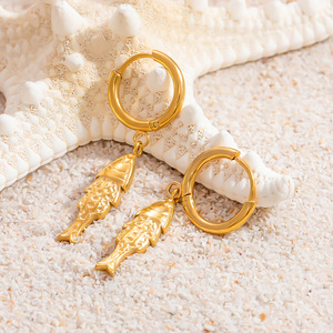 Pendientes de Clip con Forma de Animales, Chapados en Oro de 18K, Aleación de Zinc, Estilo Oceánico con Caballito de Mar, Estrella de Mar y Pez, para Mujer - Product Image 2