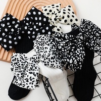 Ensemble de chaussettes longues espagnoles et bandeau pour bébé fille, 6-12 mois, avec nœud mignon, en coton, hauteur genou, vente en gros