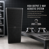 Loudspeaker Profesional Dual 15 Inch Full Range 1000W RMS 132dB Peak SPL 8 Ohm Speaker PA Utama untuk Konser Luar Ruangan Klub