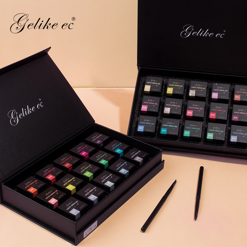 Ec Private Label Color Solid Gel Polish Kit 15pcs Nail Art Salon Uv Gel Oem Gel Nail Polish Set 