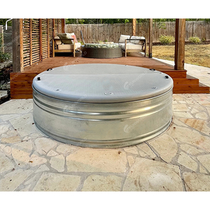 Drop Stitch Round Stock Tank Pool Couverture gonflable 6ft 8ft 10ft pour Backyard Couverture gonflable pliable avec poignées - Product Image 6