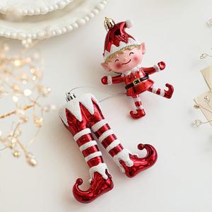 Décorations de Noël en gros pour fenêtres : ornements suspendus rouges, blancs, roses, avec poudre adhésive et motifs de dessins animés colorés - Product Image 3