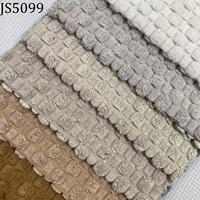 Tissu d'ameublement élégant en peluche tricotée gaufrée 3D, 100 % polyester, teint, multicolore, doux et moelleux pour canapé et maison
