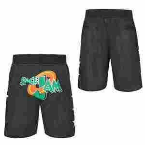 ชุดกีฬาระบายอากาศแห้งเร็วกางเกงขาสั้นบาสเก็ตบอลผ้าตาข่ายปักลายแบบเย็บติด - Product Image 6