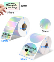 Étiquette thermique personnalisée biodégradable autocollant de rouleau de papier de transfert thermique pour le verre de bouteille de récipient de nourriture