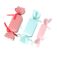 Boîte à dragées en carton rigide personnalisable de couleur unie, gaufrée, pour mariage, Noël, Nouvel An, en forme de bonbon ou de pain d'épices