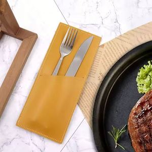 Funda de Cuero PU para Cubiertos, Porta Utensilios, Bolsa para Cuchillos y Tenedores, Organizador de Cubiertos para Decoración de Mesa en el Hogar o Fiestas - Product Image 5