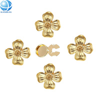 Boutons de chemise en métal personnalisés de style rétro carré doré avec fermoir à clip amovible, bijoux, boutons de chemise en perles pour femmes, boutons de manchette décoratifs