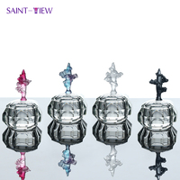 Boîte à bijoux en cristal de verre à fleurs faites à la main, thème ange, couvercle en verre poli pour la décoration de la maison, Saint-Valentin, rangement de bijoux