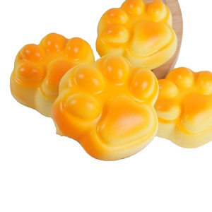 PU Slow Rising <b>Squishy</b> Soft to the Touch Children Toys Wholesale Realistic <b>Cat</b> Paw Shape Bread Themed <b>Squishy</b> Stress Relief Toys - Product Image 1