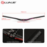 LUNJE Manubrio De Bicicleta Bicycle Parts Rise 25/55mm pour Road Mountain Custom Handlebar 31.8mm Mtb Handlebar 780mm