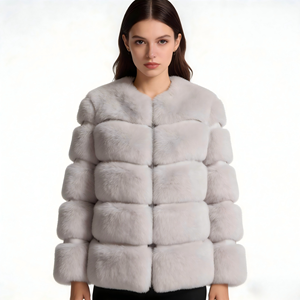 Elegante Cappotto di Pelliccia da Donna, Giacca Corta con Collo Tondo, Giacca Casual Personalizzata in Stile Street Fashion - Product Image 1