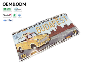 Plaque d'immatriculation décorative personnalisée avec impression de <span class=keywords><strong>taxi</strong></span> rétro, création artistique gratuite, OEM accepté, plaque d'immatriculation fantaisie - Product Image 1